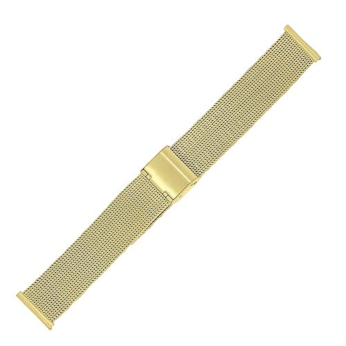 Milanaise-Uhrband Edelstahl gold-beschichtet  12 - 26 mm