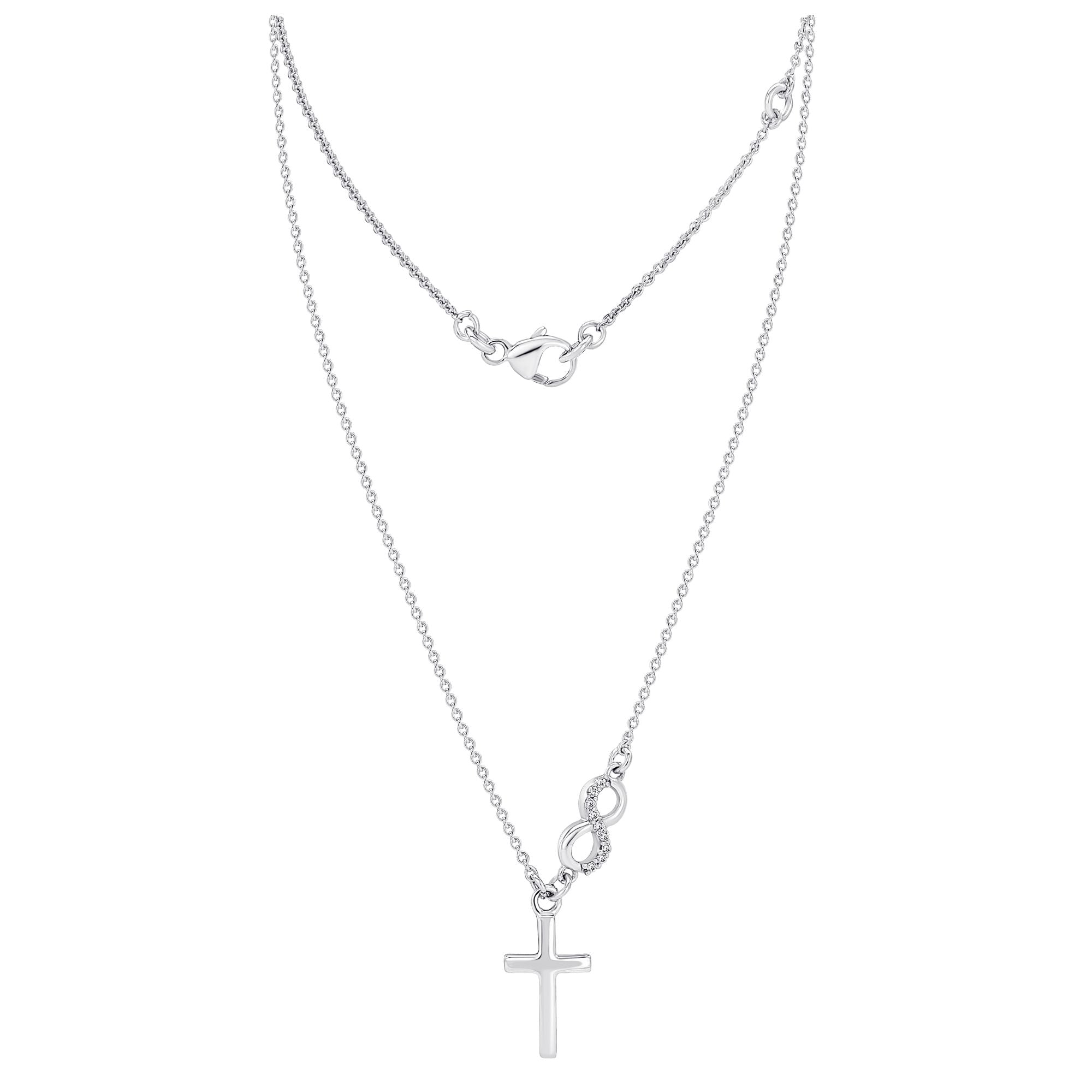 Collier Kreuz 925/- Silber mit Infiniti Symbol