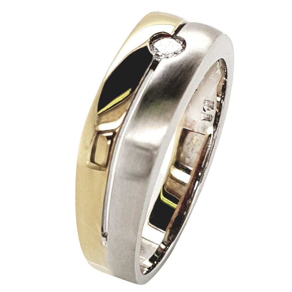 Diamant-Ring Second Hand aus 585 Gold mit einen Brillant besetzt.