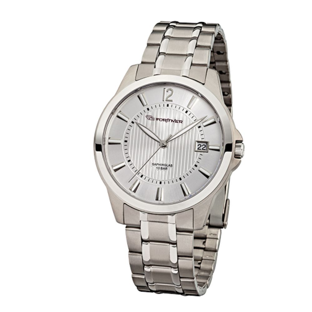 Forstner Herrenuhr Titan mit Metallband