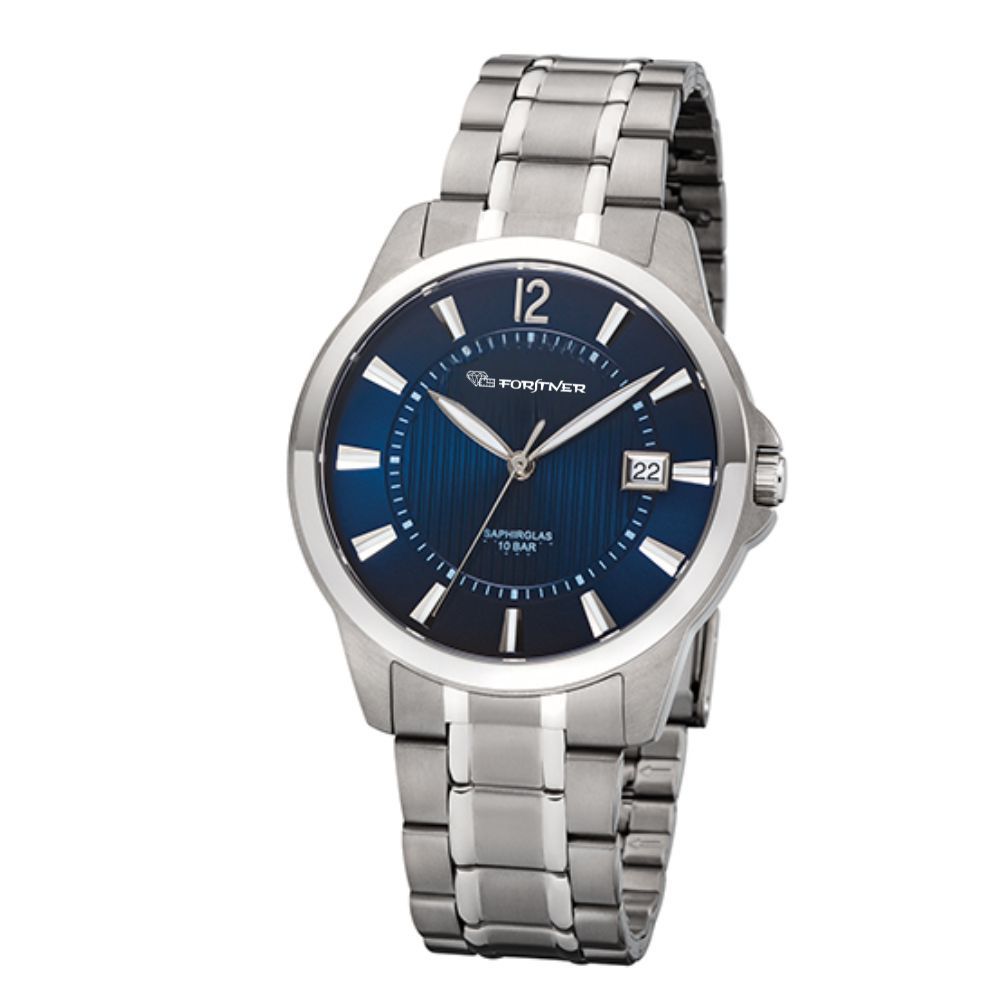 Forstner Herrenuhr Titan mit Metallband
