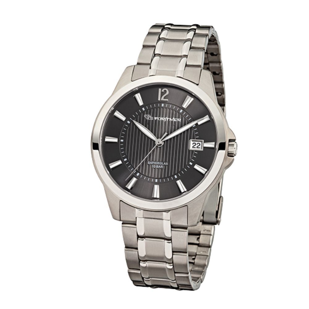 Forstner Herrenuhr Titan mit Metallband