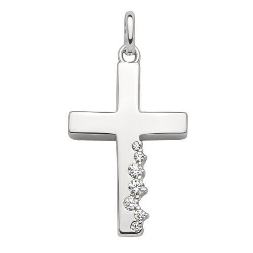 Wunderschönes Kreuz aus 925/- Silber rhodiniert 
Größe: 22,0 x 15mm (ohne Schlaufe)
mit Zirkonia 