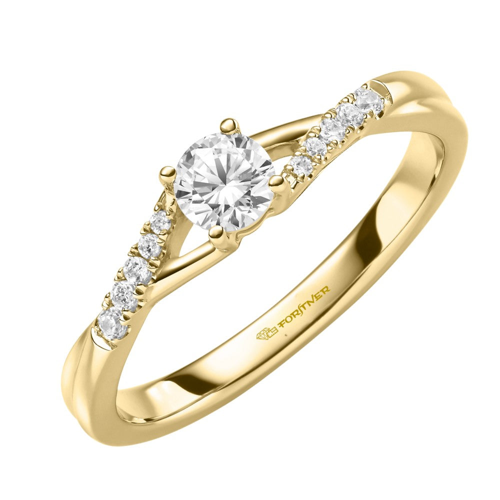 Diamant-Ring Brilliant Gelbgold 585/- mit zus. 0,21 ct. Brillant tw, si