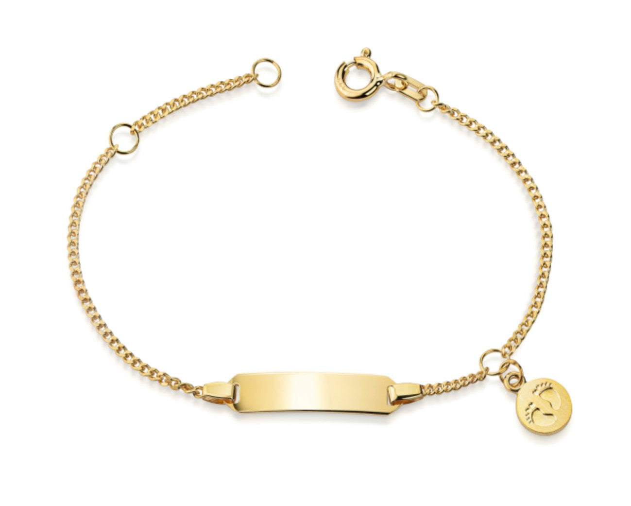 Gravurarmband Babyfuss für Kinder in Gold