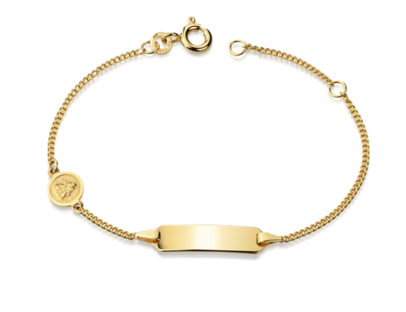 ID-Armband aus Gelbgold 333 mit Engel