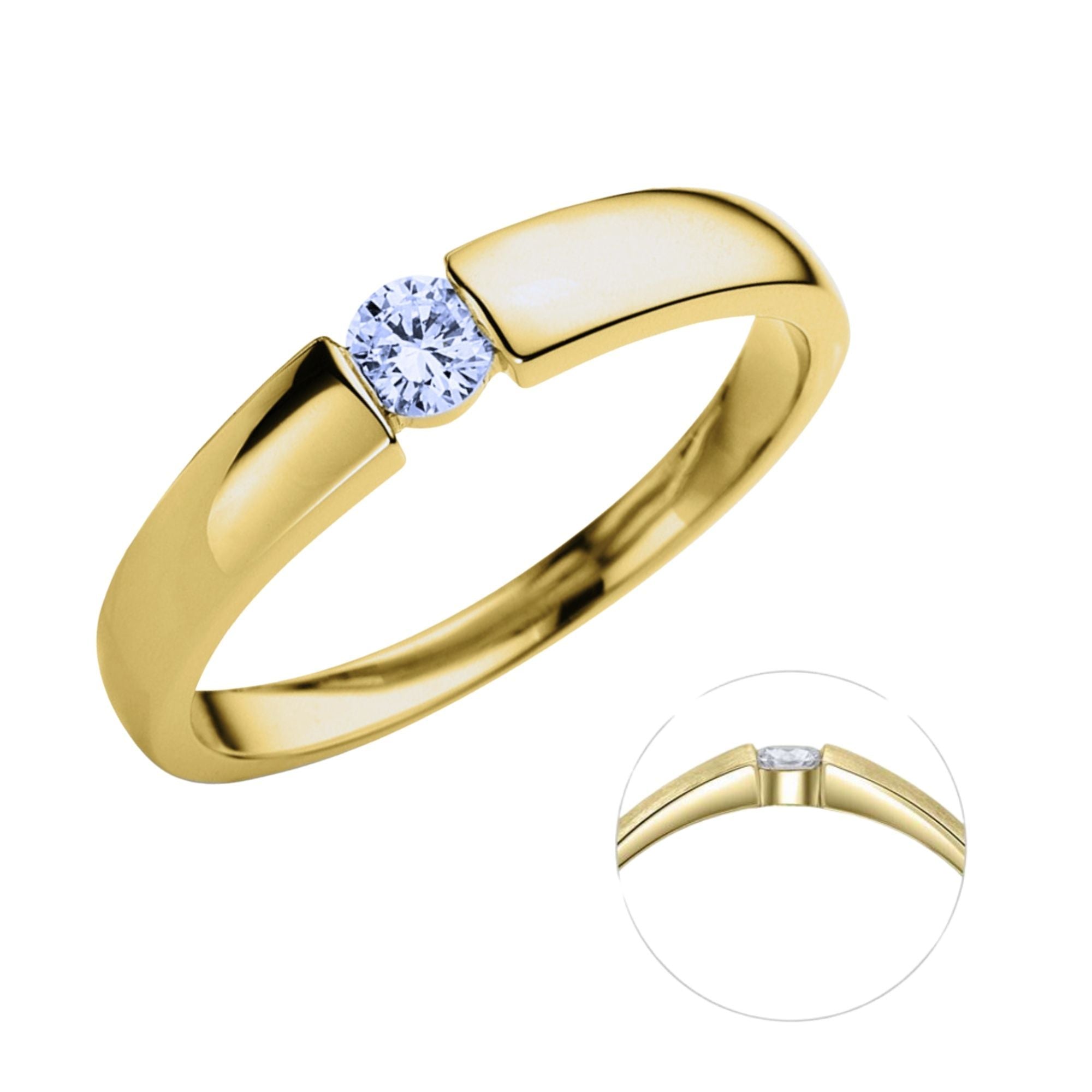 Brillant Ring mit Spannfassung Gold