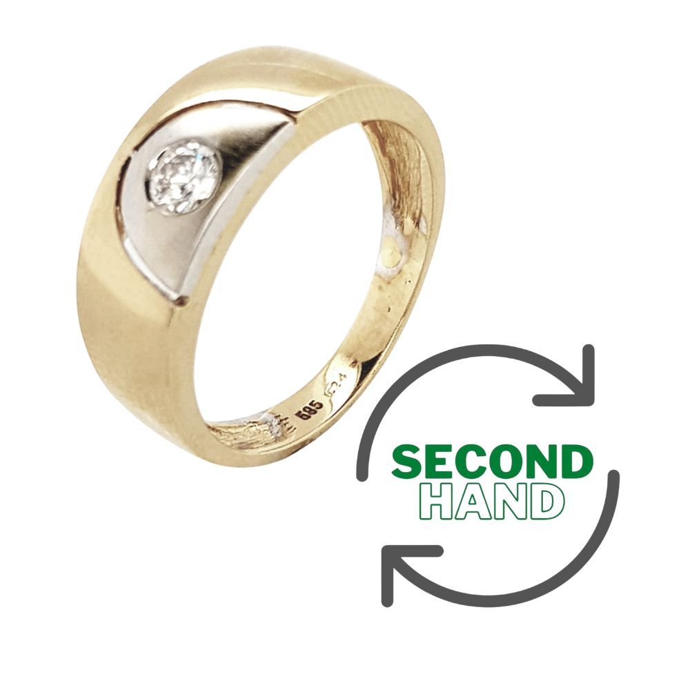 Diamant-Ring Second Hand aus 585 Gold mit einen Brillant besetzt.