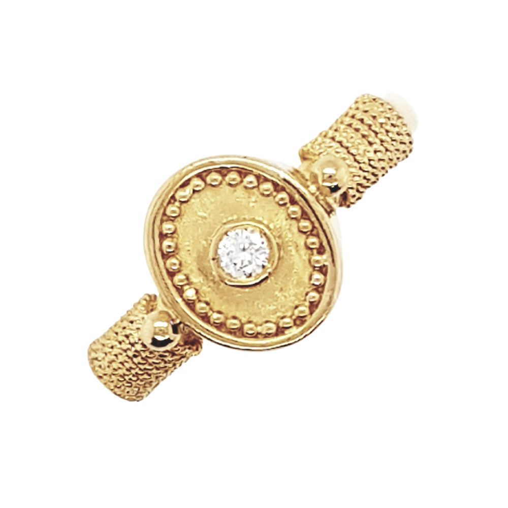 Second Hand Ring aus 22 Karat (916) Gelbgold mit Diamant